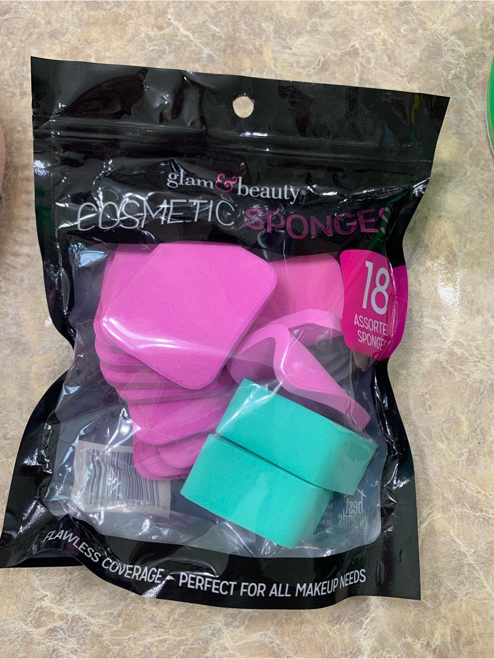 glam & beauty Cosmetic Sponges - Pink & Teal Assortment